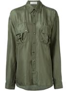 Faith Connexion Patch Pocket Shirt, Women's, Size: M, Green, Silk