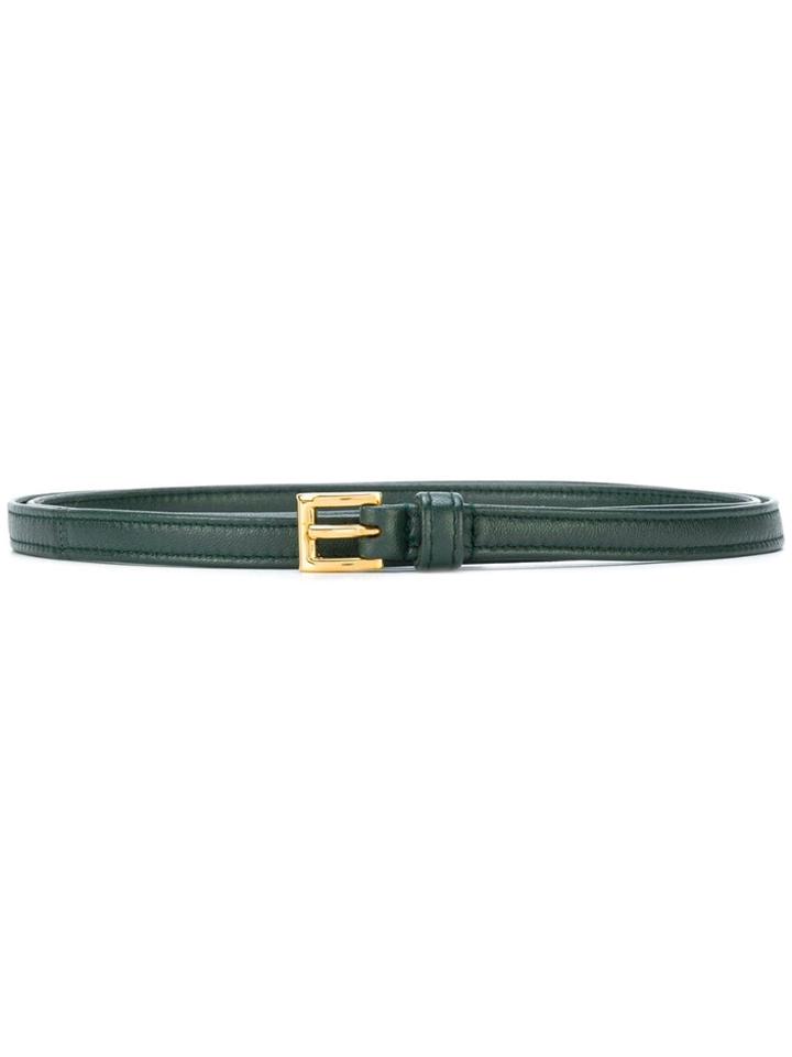 Prada Skinny Buckled Belt - Green