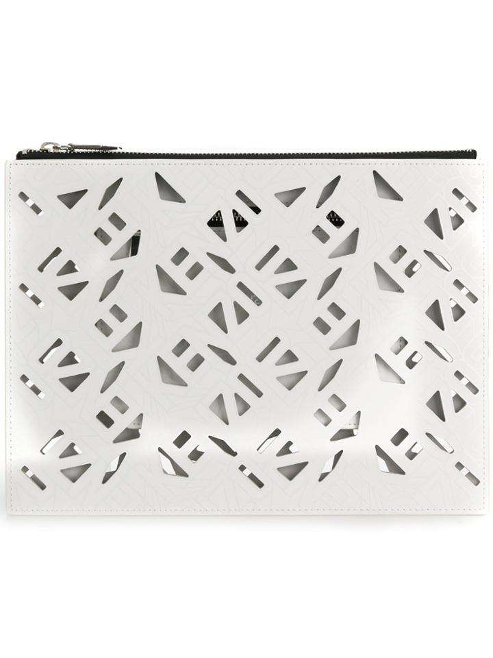 Kenzo Traforated Clutch - White