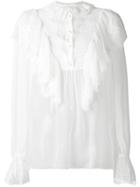 Dolce & Gabbana Ruffled Lace Detail Blouse - White