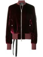 Unravel Project Fitted Velvet Bomber - Red