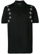 Neil Barrett Cross Print Polo Shirt - Black