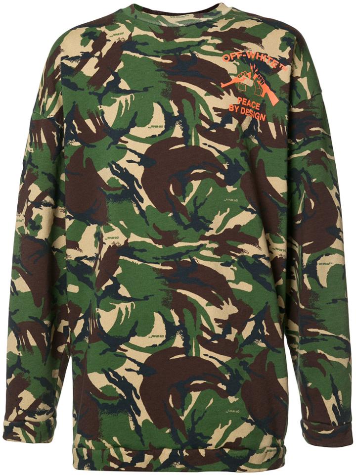Off-white Camouflage Logo Sweatshirt - Green