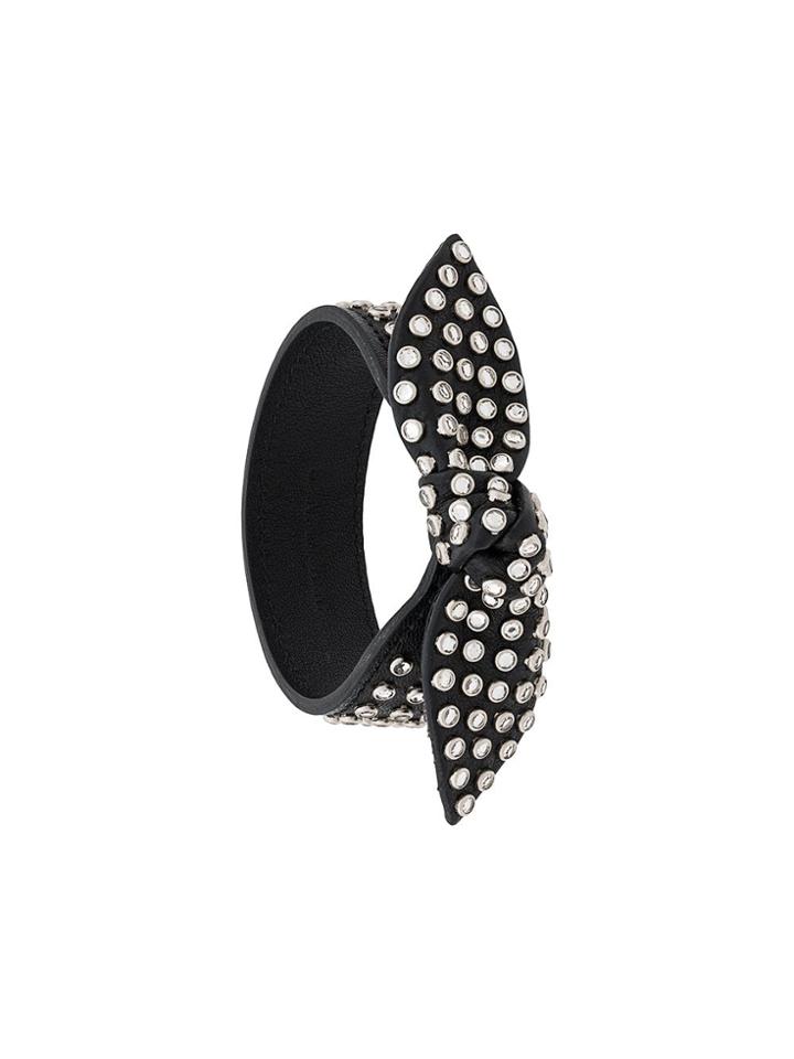 Saint Laurent Ysl Knot Bow Bracelet - Black