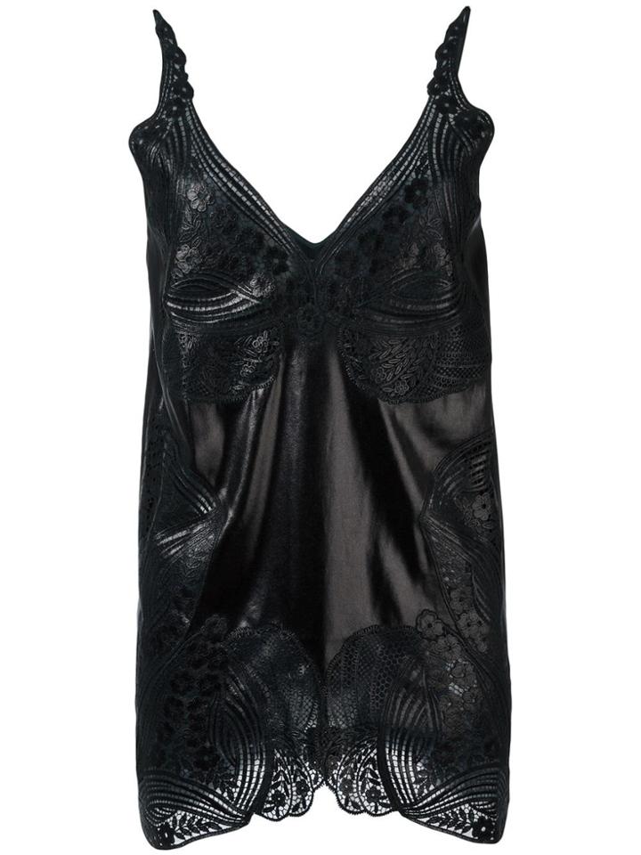 Stella Mccartney Flared Lace Embroidery Blouse - Black