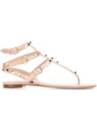 Valentino Garavani Rockstud Sandals, Women's, Size: 5.5, Nude/neutrals, Leather