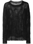 Ann Demeulemeester Perforated Detail Jumper, Men's, Size: Medium, Black, Cotton/cashmere