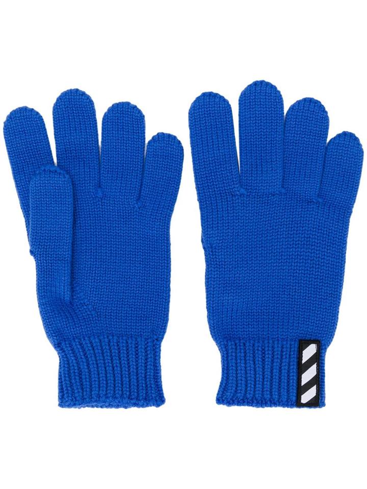 Off-white Logo Patch Gloves - Blue