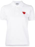 Comme Des Garçons Play Heart Patch Polo Shirt - White