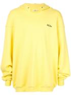 We11done Distressed Collar Hoodie - Yellow