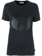 Moncler Star Logo Print T-shirt, Women's, Size: Large, Grey, Cotton/calf Leather