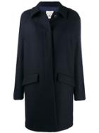 Semicouture Single Breasted Overcoat - Blue