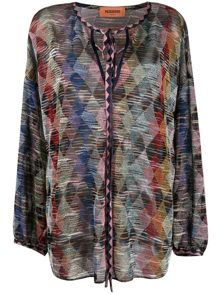 Missoni Loose-fit Argyle Top - Red