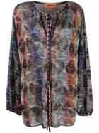 Missoni Loose-fit Argyle Top - Red