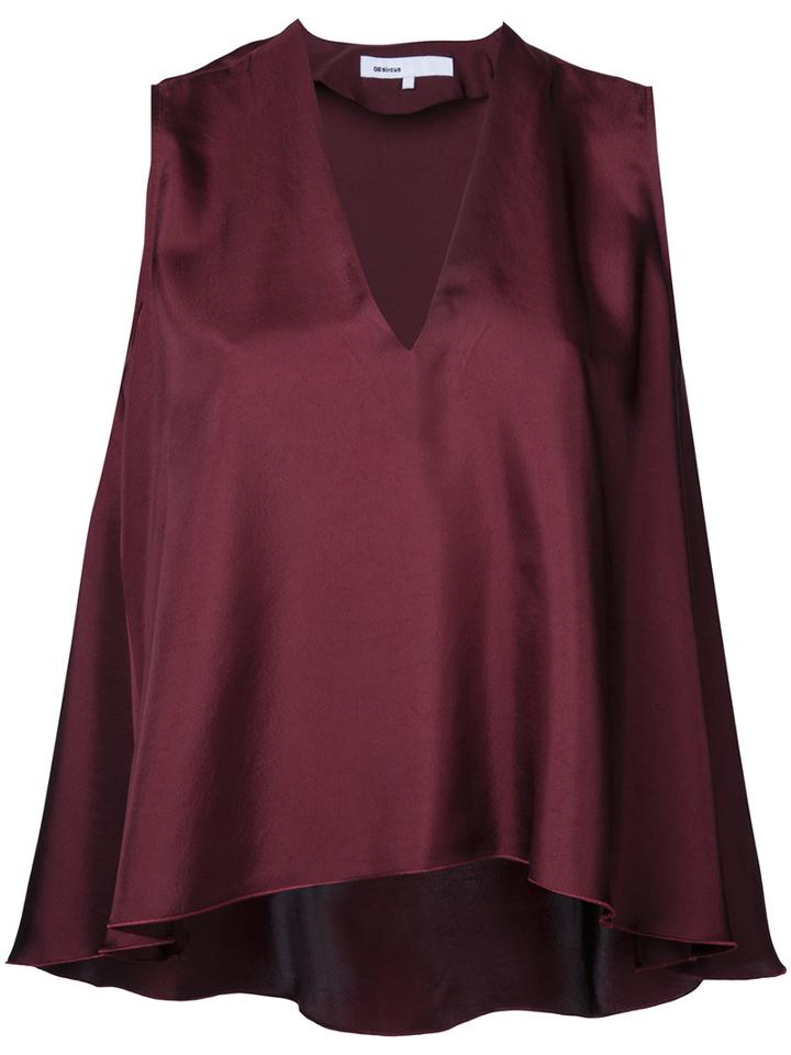 08sircus V-neck Flared Top, Women's, Size: 36, Red, Polyester