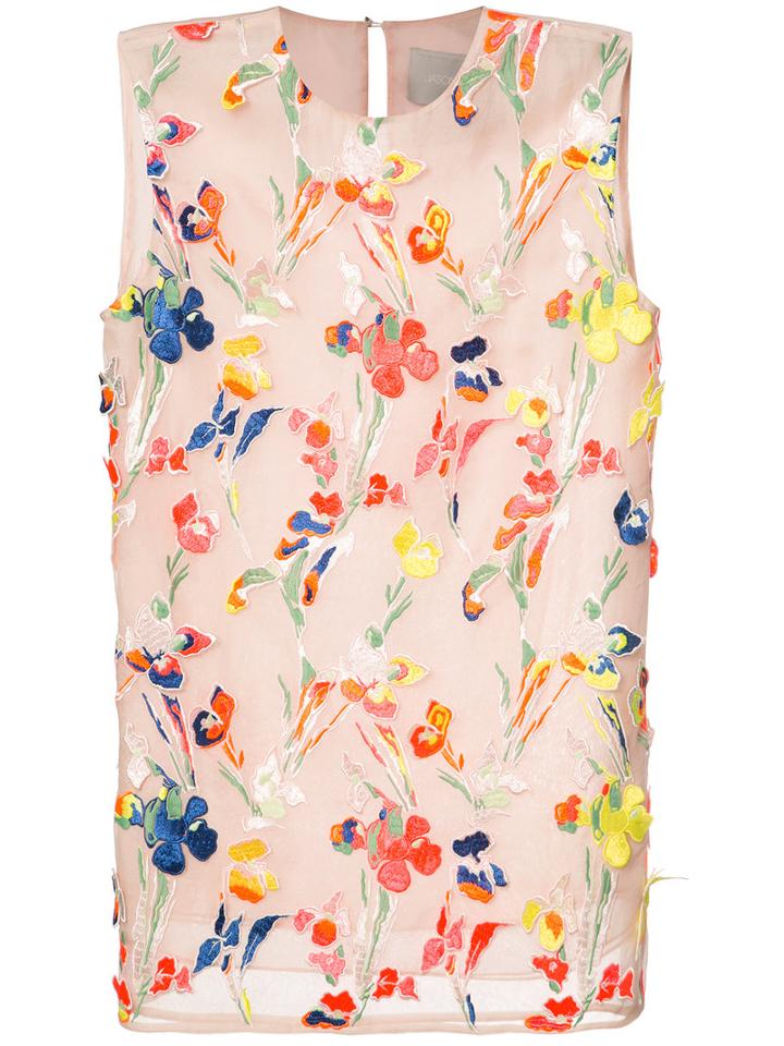 Jason Wu Floral Embroidered Tank, Women's, Size: 4, Pink/purple, Viscose