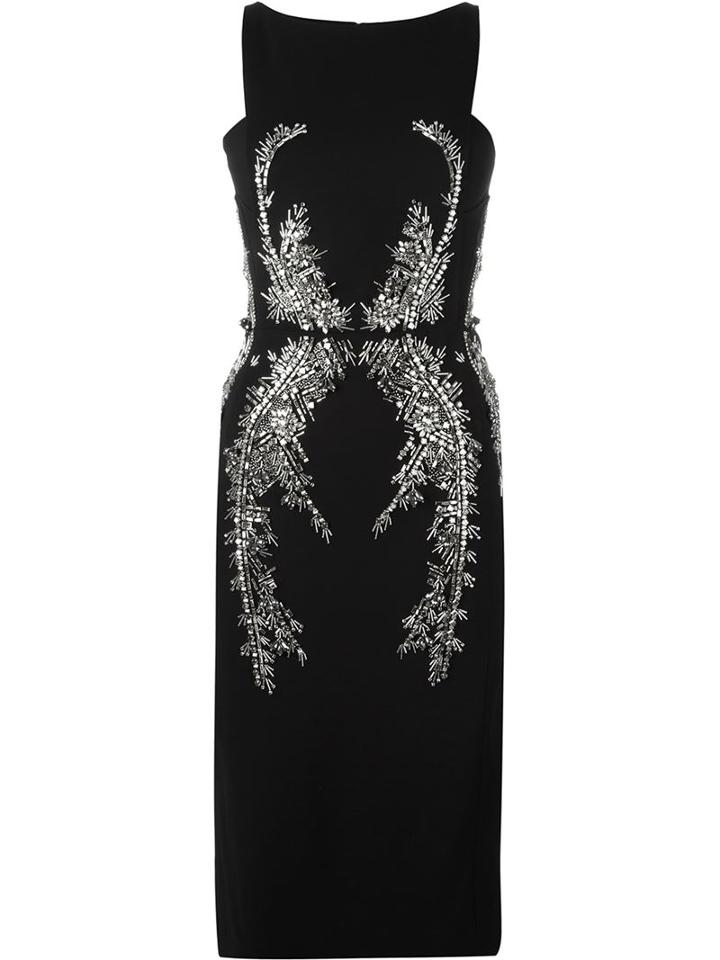 Antonio Berardi Embellished Party Dress, Women's, Size: 42, Black, Polyester/spandex/elastane/rayon