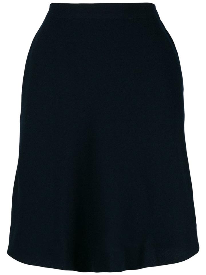 Yves Saint Laurent Vintage Asymmetric Straight Skirt - Blue