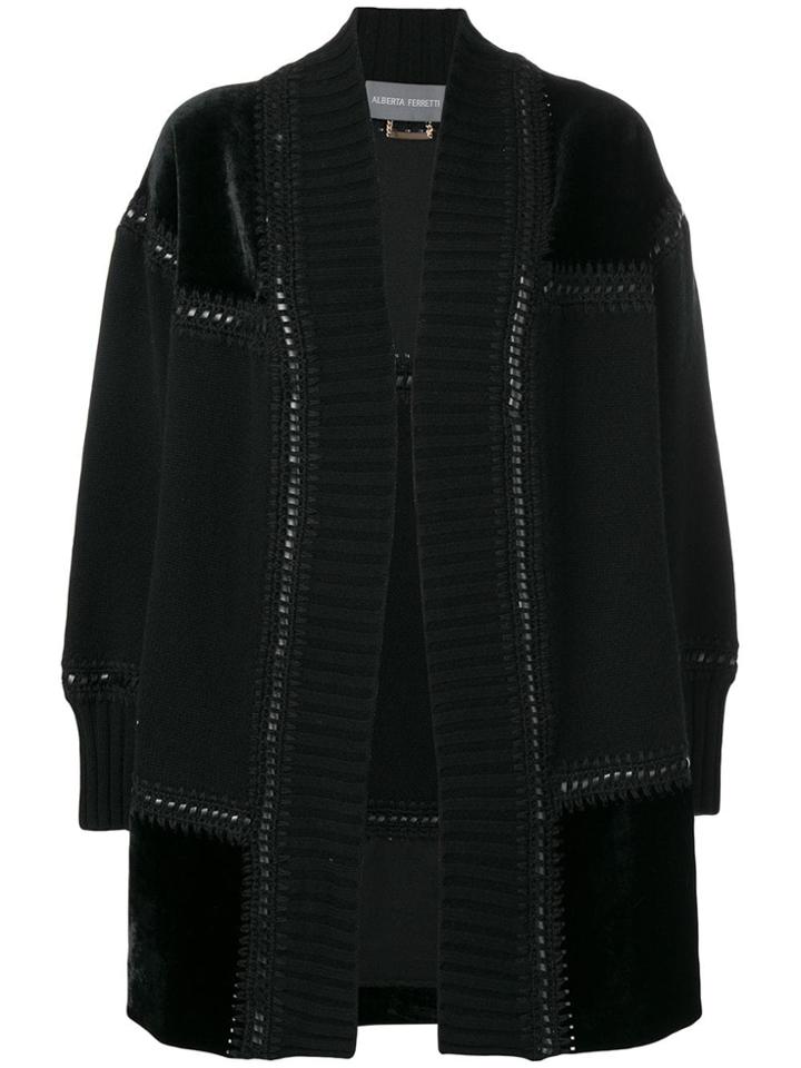 Alberta Ferretti Midi Knit Cardigan - Black