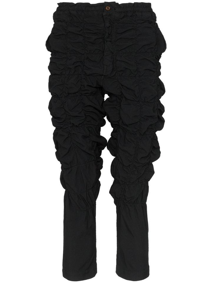 Comme Des Garçons Homme Plus Cropped Elastic Shirring Trousers - Black