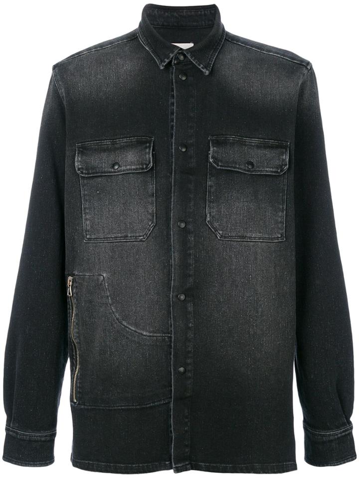 Low Brand Zip Detail Shirt - Black