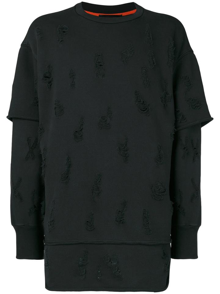 Diesel Distressed Layered Sweatshirt - Black