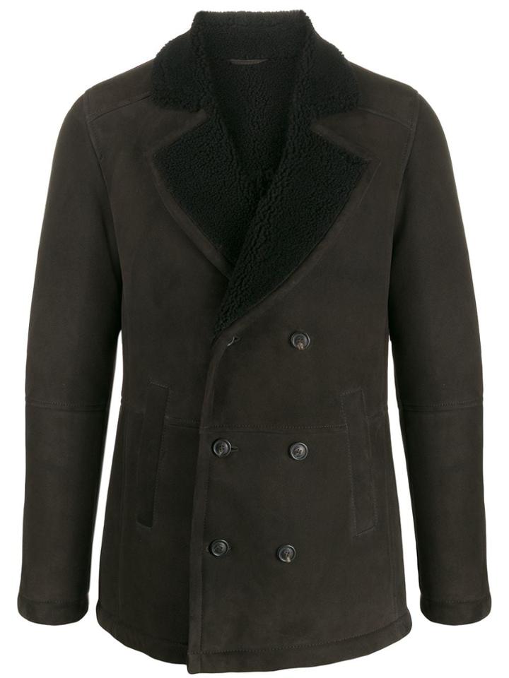 Desa 1972 Double Breasted Shearling Jacket - Brown