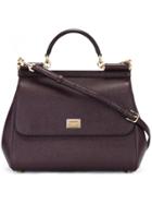 Dolce & Gabbana Large Sicily Shoulder Bag - Pink & Purple