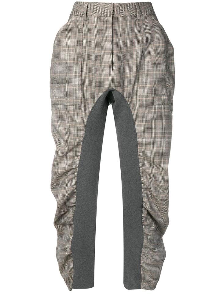 Stella Mccartney Cropped Check Trousers - Black