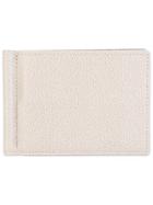 Thom Browne Money Clip Wallet In Grey Pebble Grain - Nude & Neutrals