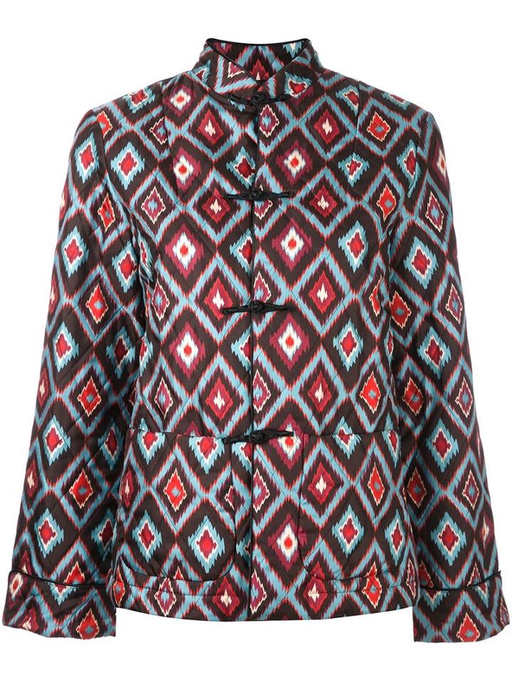 For Restless Sleepers Geometric Print Quilted Jacket
