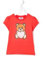 Moschino Kids Teddy Bear Logo Print T-shirt, Girl's, Size: 8 Yrs, Yellow/orange