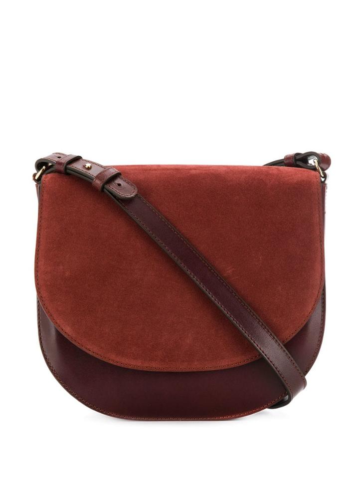 Closed Saddle Shoulder Bag - Red
