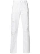 Nine In The Morning Distressed Trousers - White