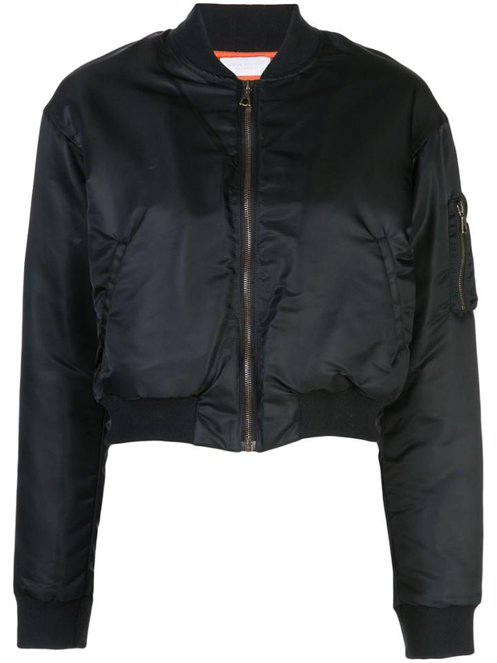 John Elliott Cropped Bomber Jacket - Black