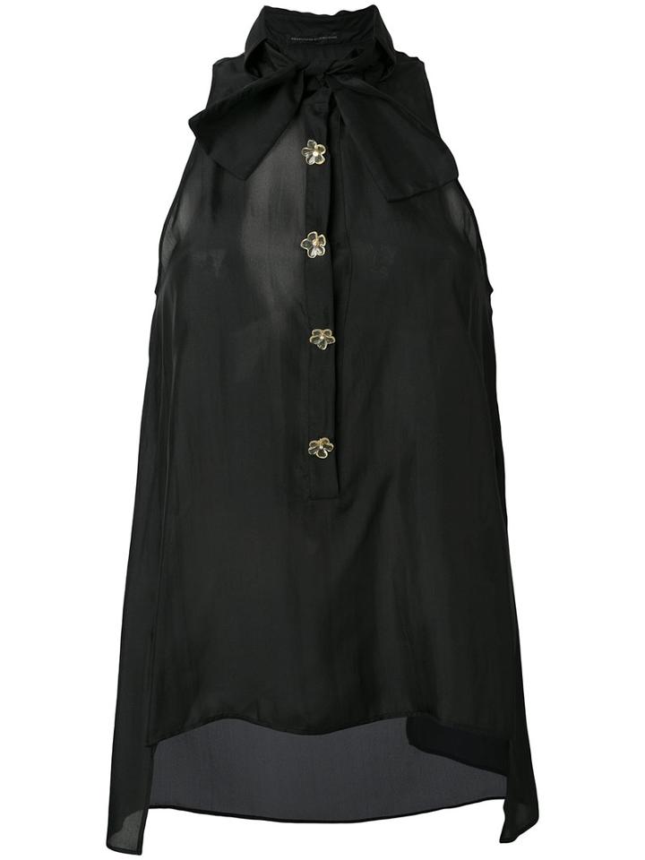 Ermanno Scervino - Sleeveless Blouse - Women - Silk - 40, Black, Silk