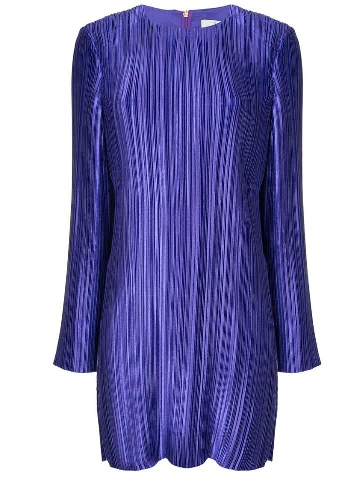Tibi Plisse Mini Dress - Purple