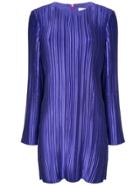 Tibi Plisse Mini Dress - Purple