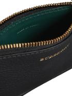 Burberry Two-tone Leather Zip Card Case - Black