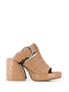 Chloé Angled Heel Sandals - Neutrals
