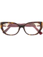 Valentino Eyewear Valentino Garavani Cat-eye Shaped Glasses - Brown