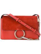 Chloé Small Faye Shoulder Bag, Red, Suede