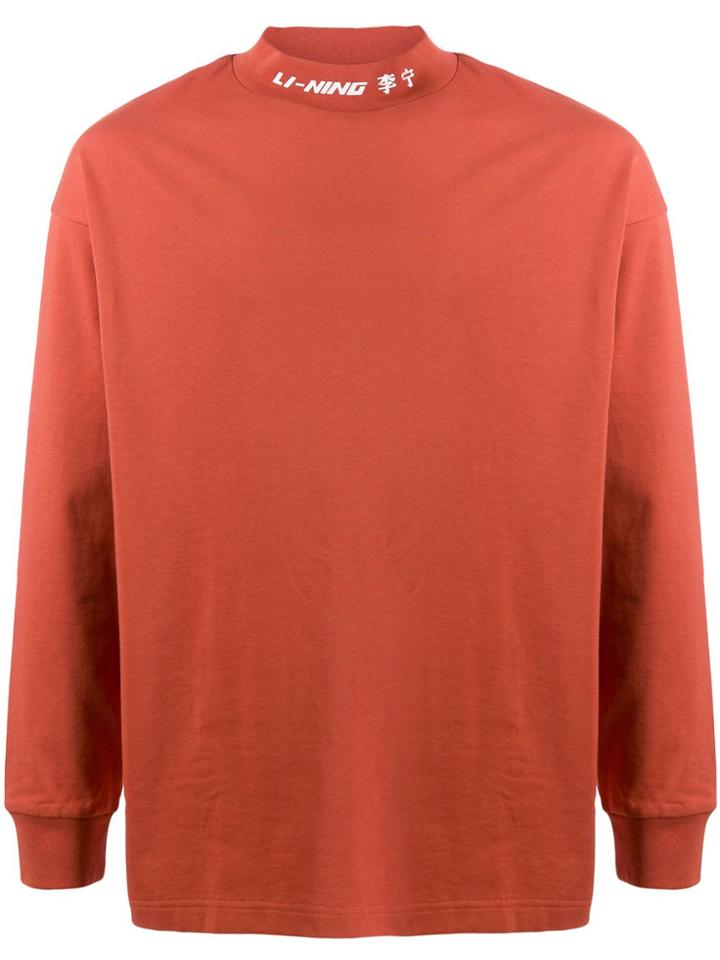 Li-ning Printed Logo Sweater - Orange