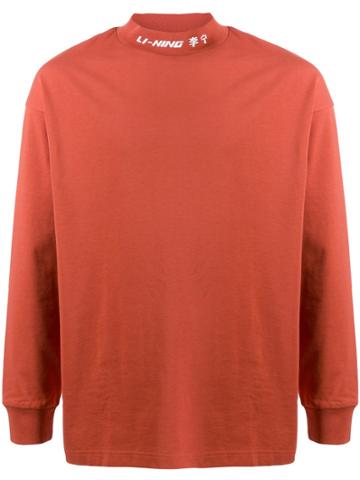 Li-ning Printed Logo Sweater - Orange