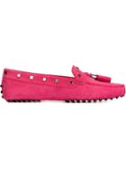 Tod S Gommino Driving Shoes, Women's, Size: 37.5, Pink/purple, Suede/leather/rubber