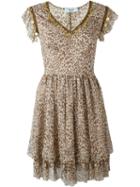 Blugirl Leopard Print Dress, Women's, Size: 40, Brown, Silk/polyester