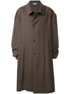 Hed Mayner Ruched Sleeve Coat - Brown