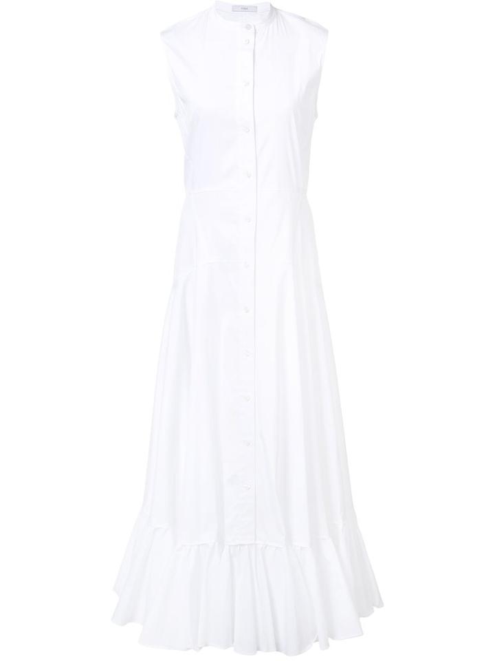 Tome Sleeveless Flared Dress, Women's, Size: 4, White, Cotton