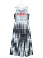 Moschino Kids Bretton Stripe Dress - Blue