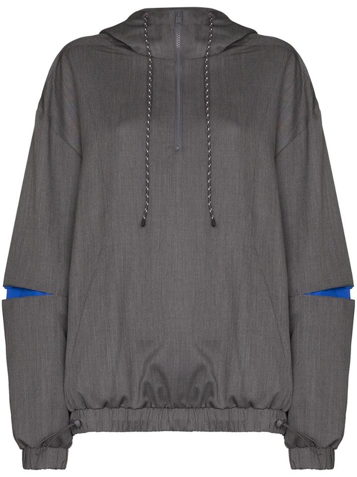 Ader Error Ader Error Hood Ls Trck Top W Slve Log - Grey